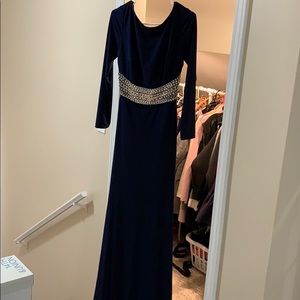 NWT Navy evening gown with beautiful beaded detail
